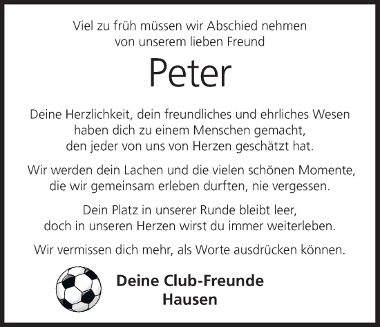 Anzeige von Peter Krauß von MGO