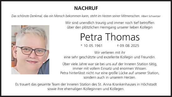 Anzeige von Petra Thomas von MGO