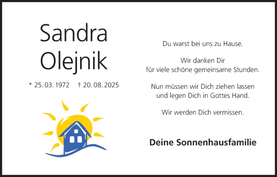 Anzeige von Sandra Olejnik von MGO