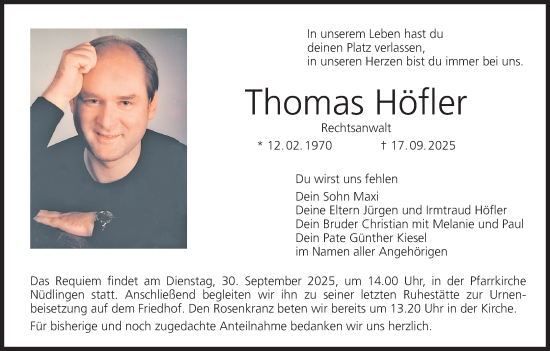 Anzeige von Thomas Höfler von MGO