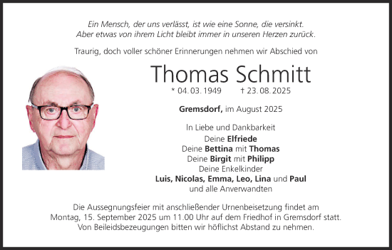 Anzeige von Thomas Schmitt von MGO