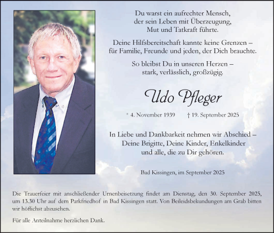 Anzeige von Udo Pfleger von MGO