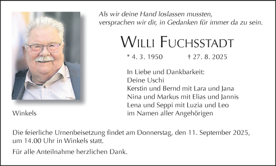 Anzeige von Willi Fuchsstadt von MGO