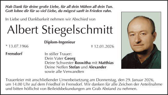 Anzeige von Albert Stiegelschmitt von MGO