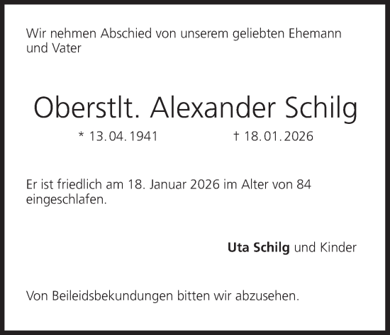 Anzeige von Alexander Schilg von MGO