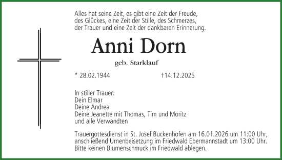 Anzeige von Anni Dorn von MGO