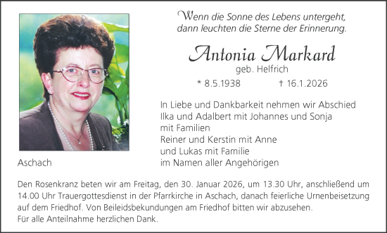 Anzeige von Antonia Markard von MGO