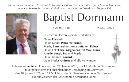 Anzeige von Baptist Dorrmann von MGO