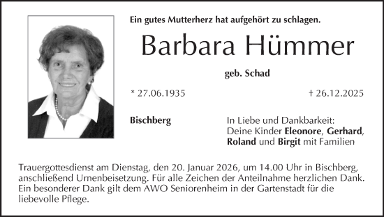 Anzeige von Barbara Hümmer von MGO
