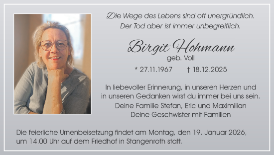Anzeige von Birgit Hohmann von MGO