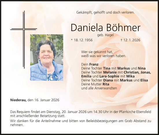 Anzeige von Daniela Böhmer von MGO
