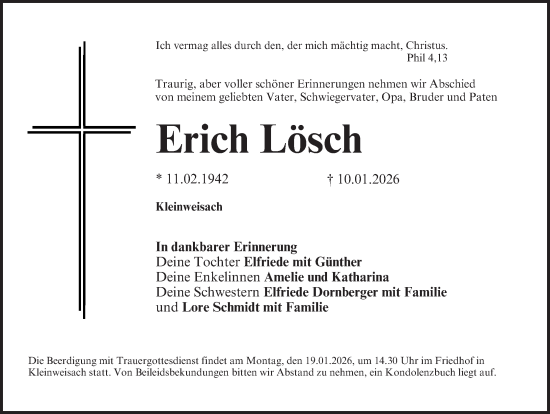 Anzeige von Erich Lösch von MGO