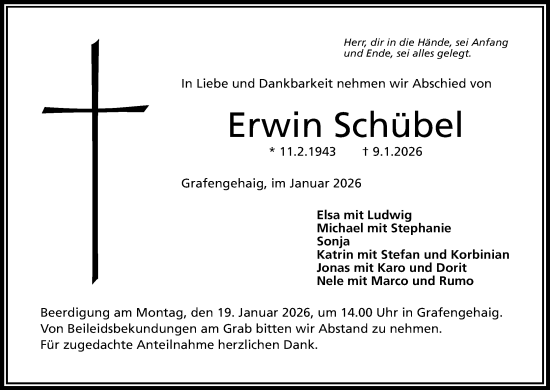 Anzeige von Erwin Schübel von MGO