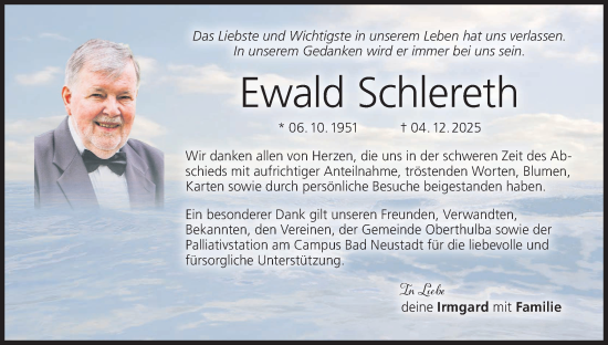 Anzeige von Ewald Schlereth von MGO
