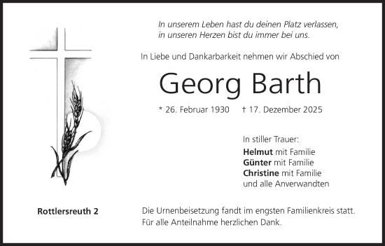 Anzeige von Georg Barth von MGO