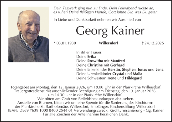 Anzeige von Georg Kainer von MGO