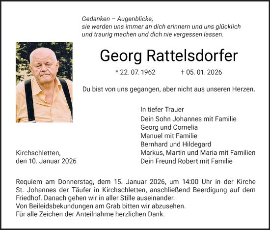 Anzeige von Georg Rattelsdorfer von MGO