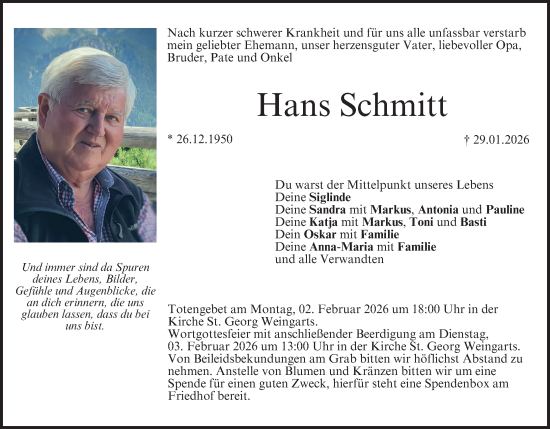 Anzeige von Hans Schmitt von MGO