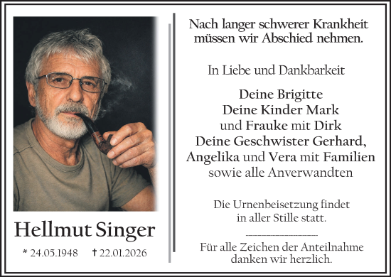 Anzeige von Hellmut Singer von MGO