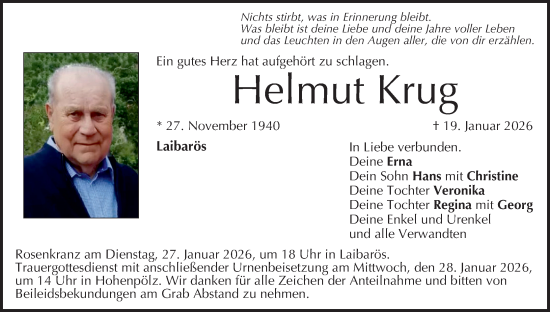 Anzeige von Helmut Krug von MGO