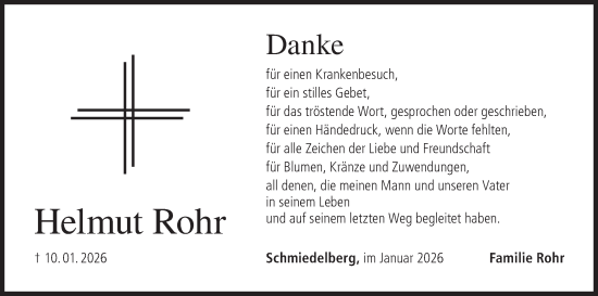 Anzeige von Helmut Rohr von MGO