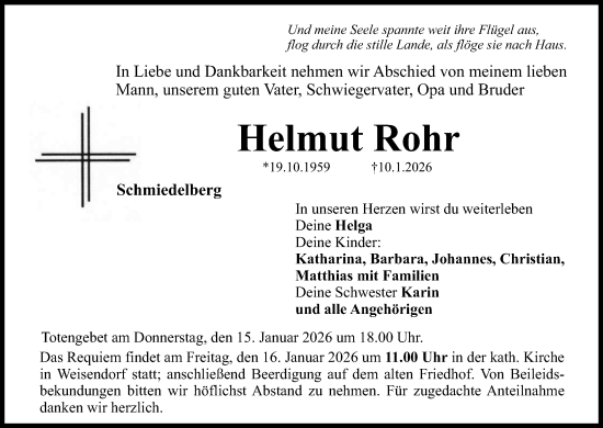 Anzeige von Helmut Rohr von MGO