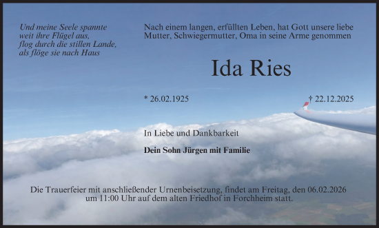 Anzeige von Ida Ries von MGO