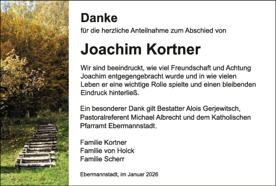 Anzeige von Joachim Kortner von MGO