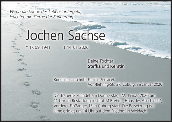 Anzeige von Jochen Sachse von MGO