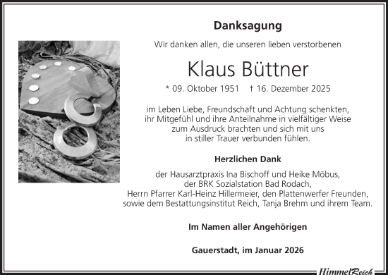 Anzeige von Klaus Büttner von MGO