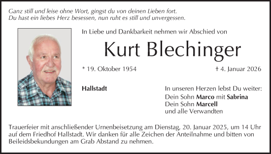 Anzeige von Kurt Blechinger von MGO