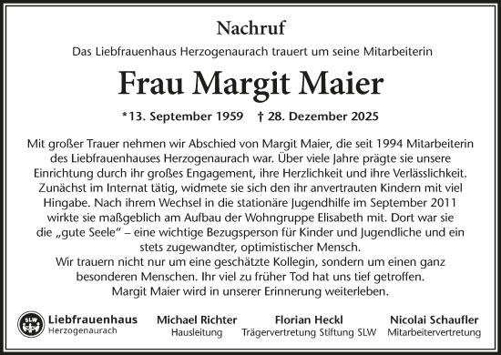 Anzeige von Margit Maier von MGO