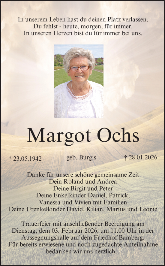 Anzeige von Margot Ochs von MGO