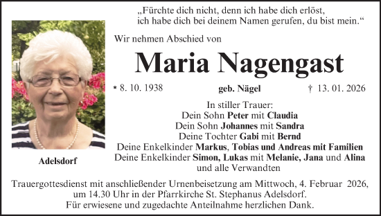 Anzeige von Maria Nagengast von MGO