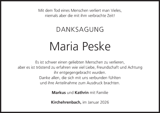 Anzeige von Maria Peske von MGO