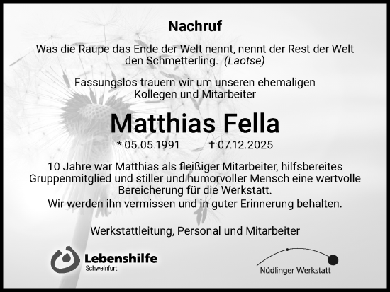 Anzeige von Matthias Fella von MGO