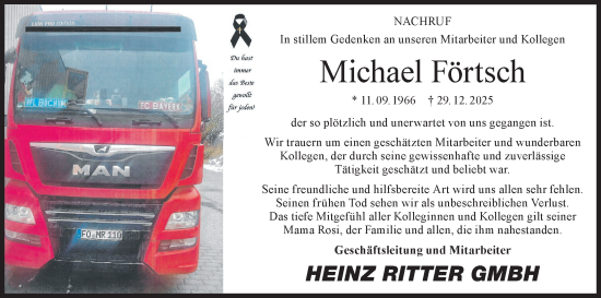 Anzeige von Michael Förtsch von MGO
