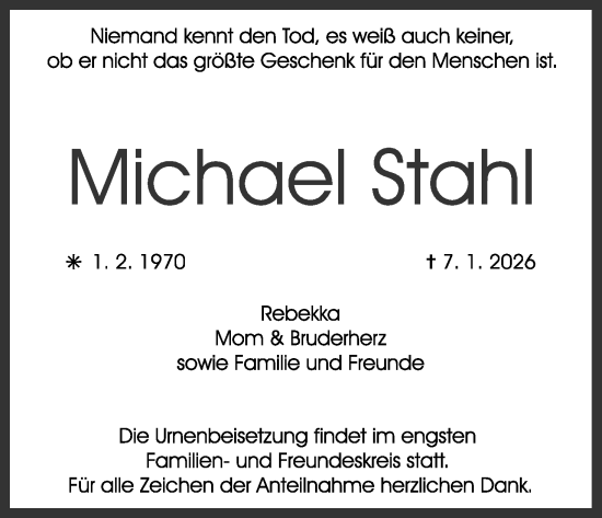 Anzeige von Michael Stahl von MGO