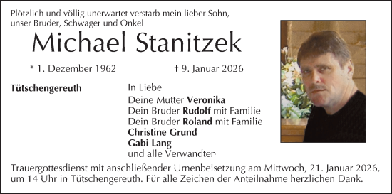 Anzeige von Michael Stanitzek von MGO