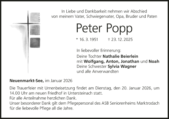 Anzeige von Peter Popp von MGO