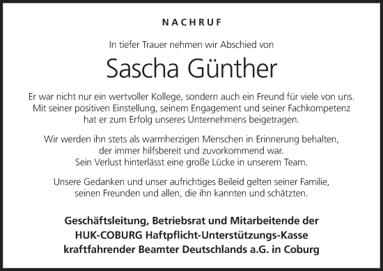 Anzeige von Sascha Günther von MGO