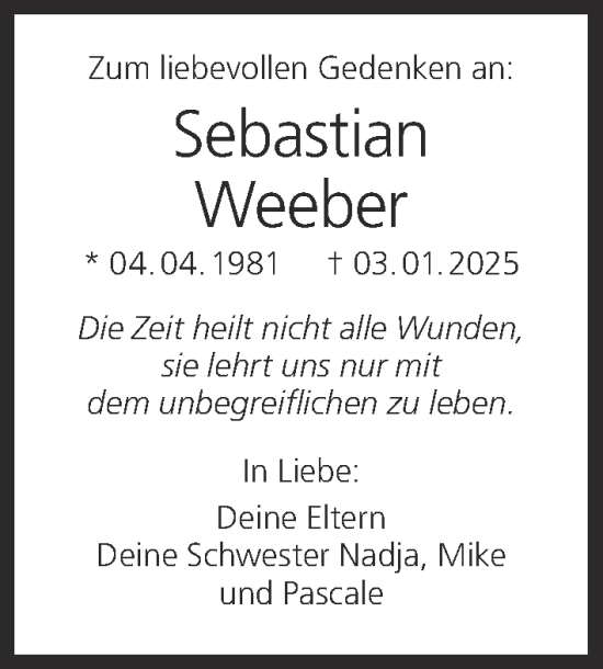 Anzeige von Sebastian Weeber von MGO
