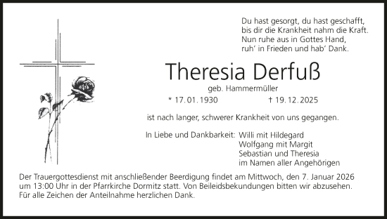 Anzeige von Theresia Derfuß von MGO