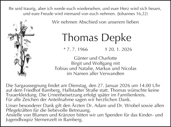 Anzeige von Thomas Depke von MGO