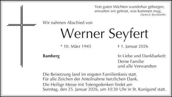 Anzeige von Werner Seyfert von MGO