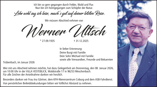 Anzeige von Werner Ultsch von MGO