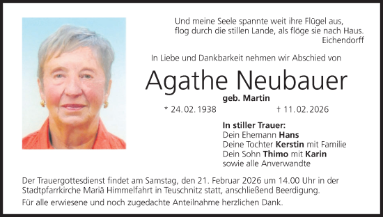 Anzeige von Agathe Neubauer von MGO