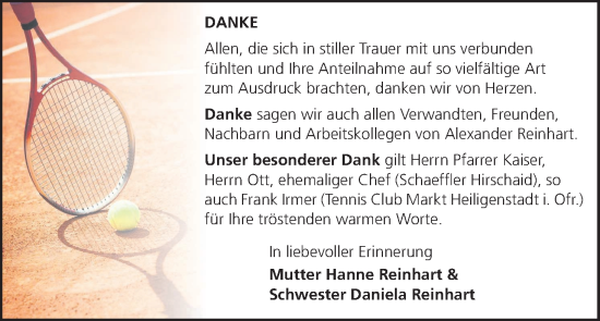 Anzeige von Alexander Reinhart von MGO