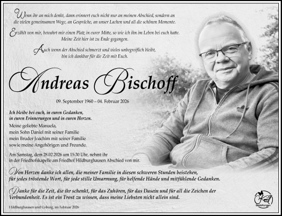 Anzeige von Andreas Bischoff von MGO