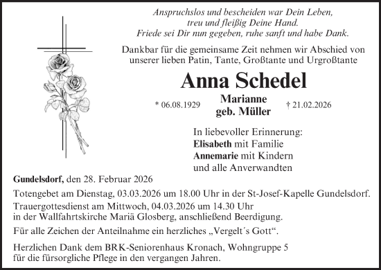 Anzeige von Anna Schedel von MGO